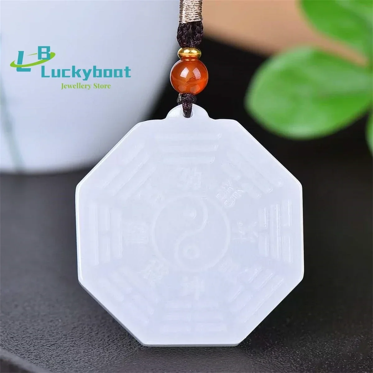 Natural Gold Silk Jade Bagua Qiankun Figure Pendant Simple and Personalized Exquisite Versatile for Men and Women