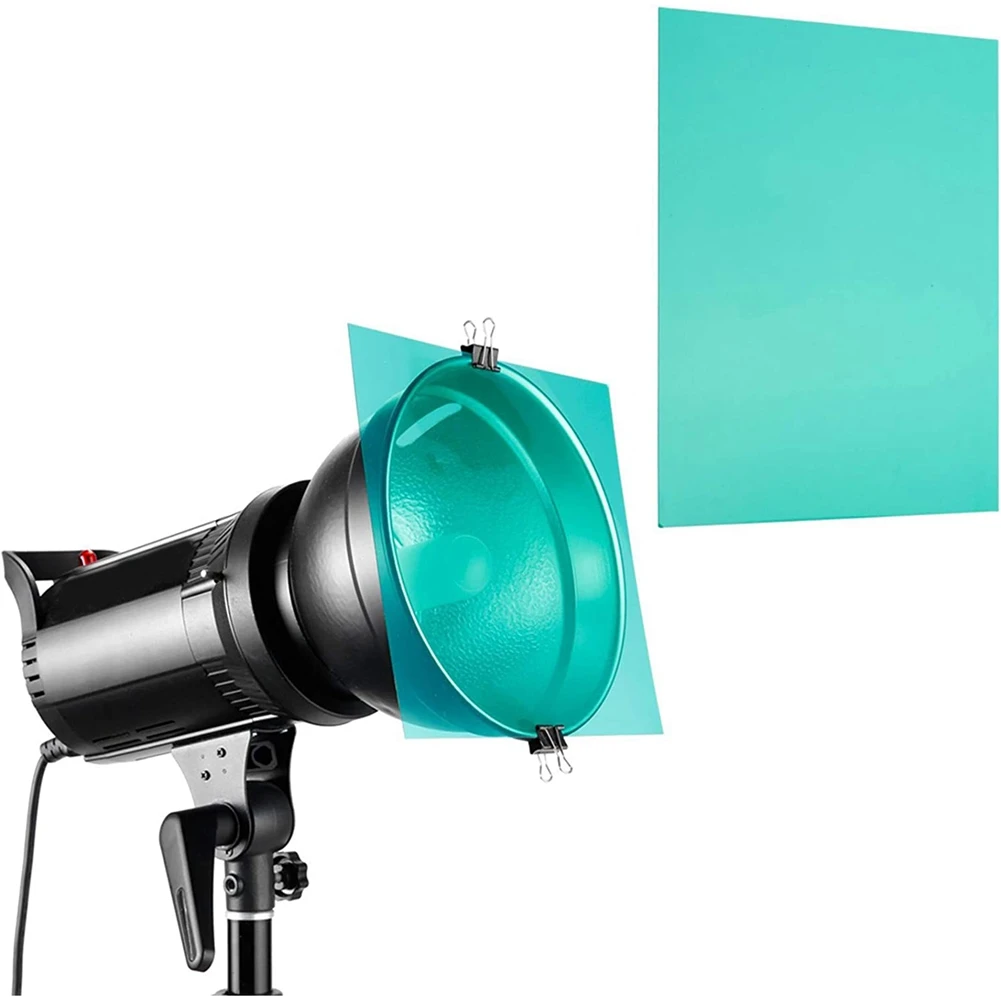 9Pcs Light Filter Color Correction Colored Overlays Film Lighting Filter for Film,Video,Photo,Stage (Multicolor)