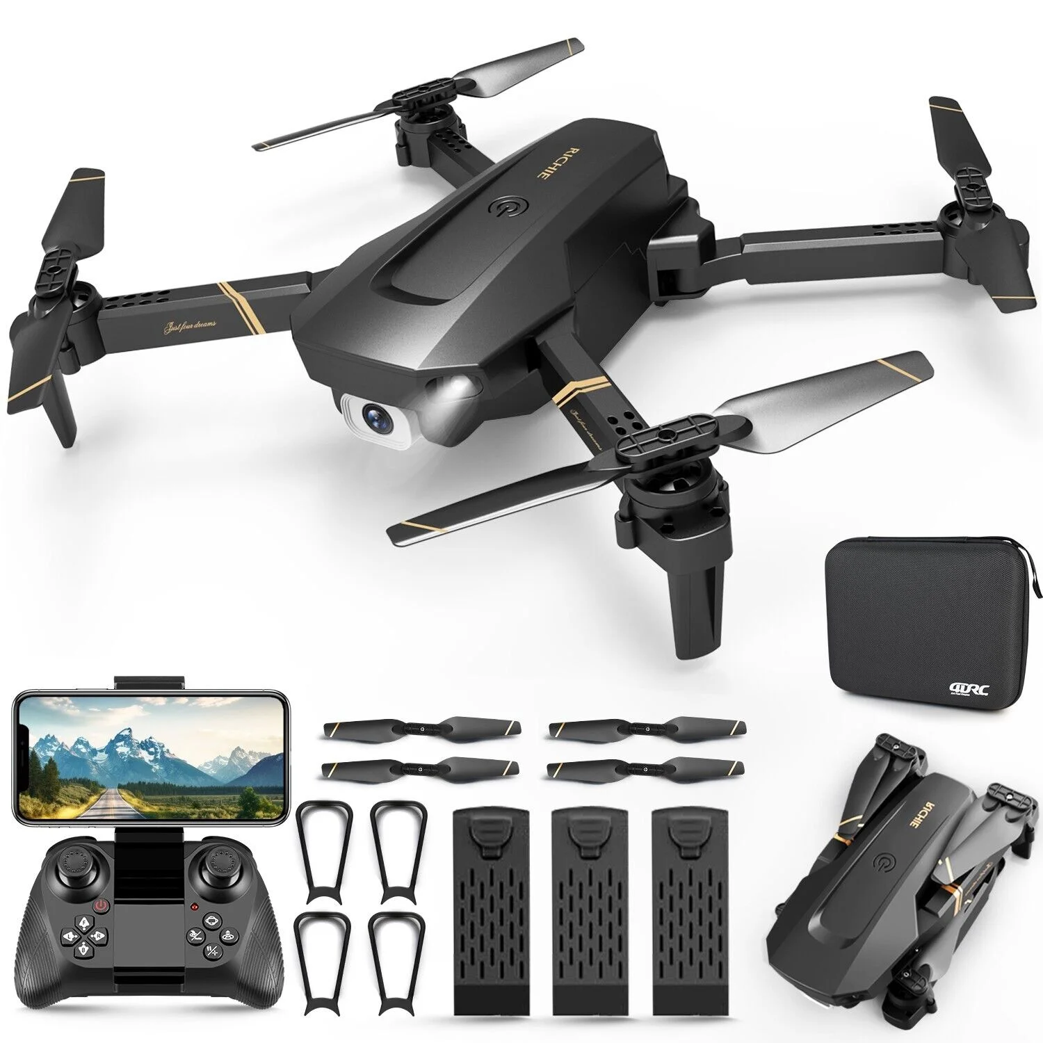 

V4 Drone 4k HD Wide Angle Camera 1080P WiFi fpv Drones Dual Camera Quadcopter Real-time transmission RC Helicopter Dron Gift Toy