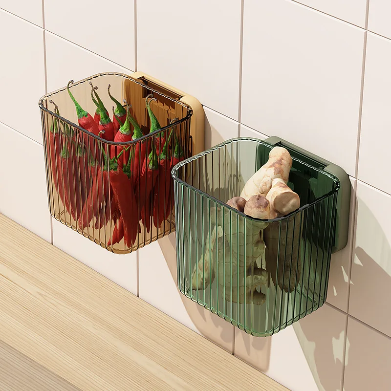 Refrigerator wall hanging storage box Multi-functional kitchen ginger onion garlic shelf Bathroom toothbrush cosmetics shelf