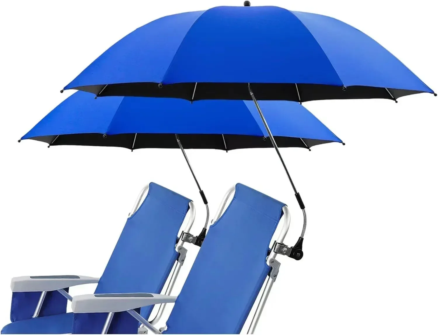 New Portable Camping Beach Chair Parasol Detachable Folding Chair Clamp Umbrella Fishing Chair Outdoor Sun Protection Umbrella