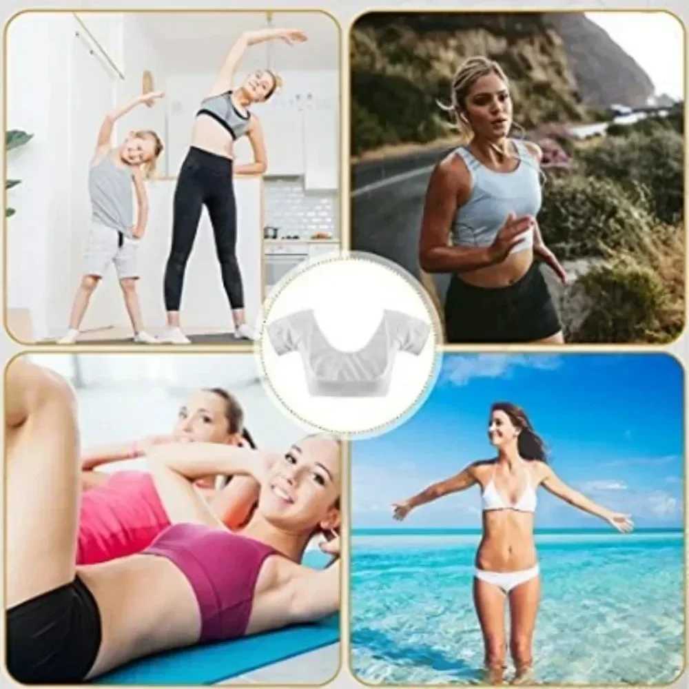 2025 شبكة رقيقة جدا سترة ماصة مزيل العرق وسادة المرأة تي شيرت قابل للغسل مقاوم للعرق تحت الأعلى مع منصات العرق تحت الإبط العطور