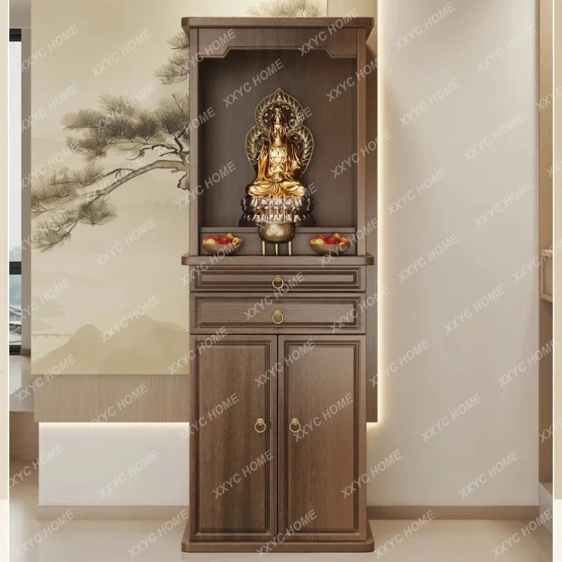 XX Household Offering Table Shrine Guanyin Buddha Statue Offering Table New Chinese Style Standing Cabinet Premium
