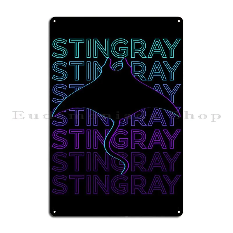 Stingray Manta Ray Retro Metal Sign Bar Pub Cinema Design Sign Tin Sign Poster