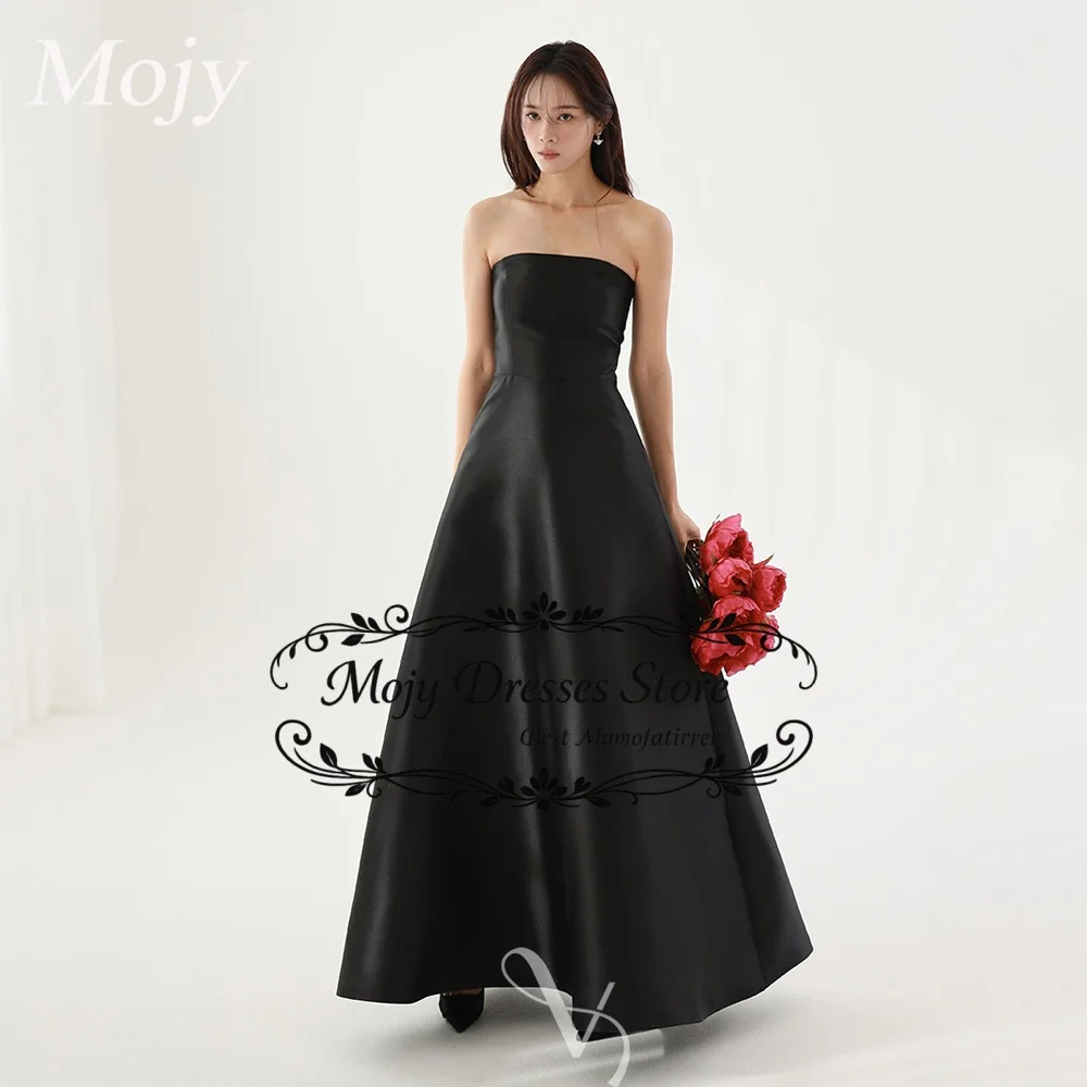 

Mojy Простые элегантные свадебные платья трапециевидной формы без бретелек без рукавов, атласный корсет, корейские платья невесты, свадебные платья по индивидуальному заказу 2026