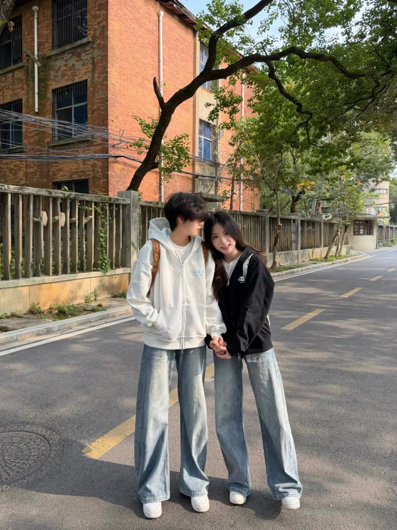 Retro American High Street Embroidered Hoodie Cardigan Women's Loose Casual Spring Autumn Couple's Trendy Brand Coat