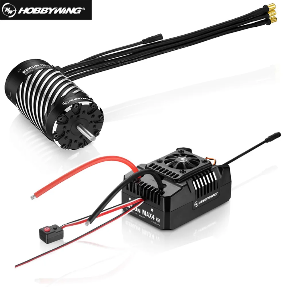 

Hobbywing Ezrun MAX4 HV 300A ESC +70125 560KV Inductive Brushless Motor Set for 1/5 RC Remote Control Model Car Buggy Truck