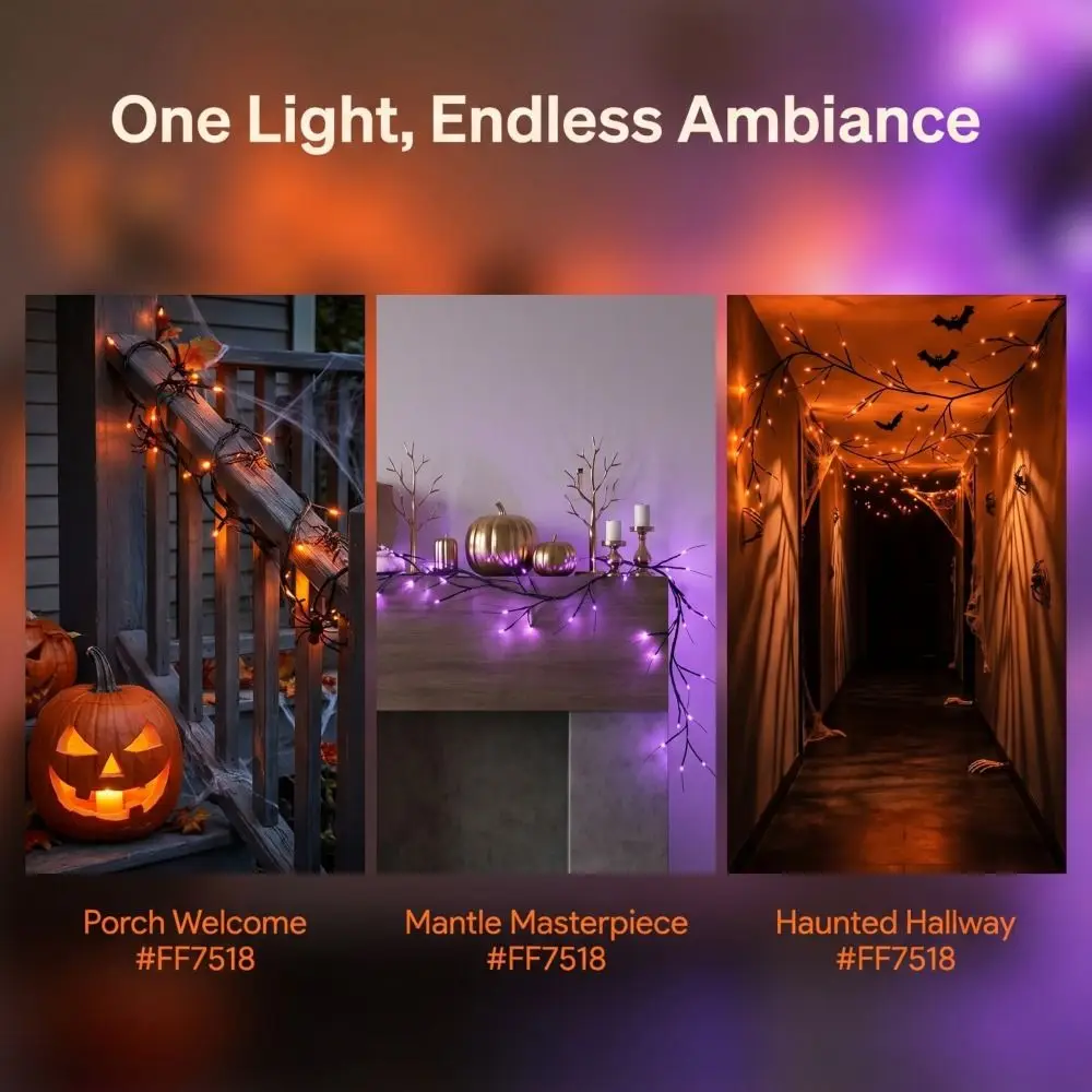 屋外防水ハロウィンツイグライト怖い雰囲気不気味な光ハロウィンゴーストフェスティバル照明お化け屋敷スタイル