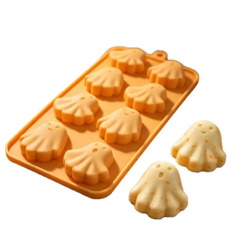 Halloween Ghost Silicone Mold Food Grade Easy Demoulding DIY Chocolate Pudding Soap Baking Events No Stick Spooky Fun