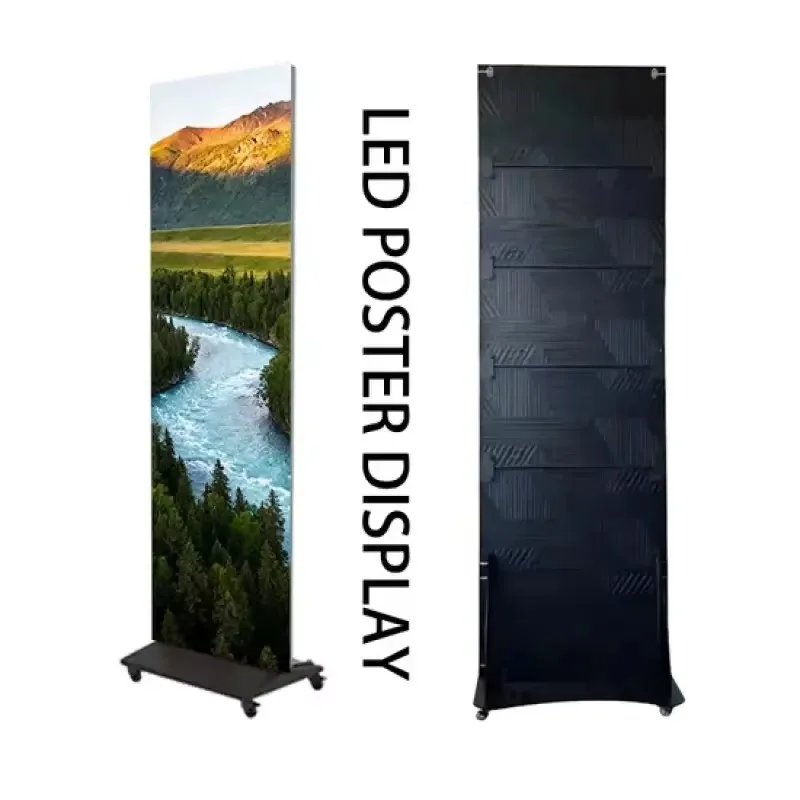 WiFi Control Height-adjustable LED Poster, Portable Standing Full Color Screen for Indoor Commercial Advertising and Events