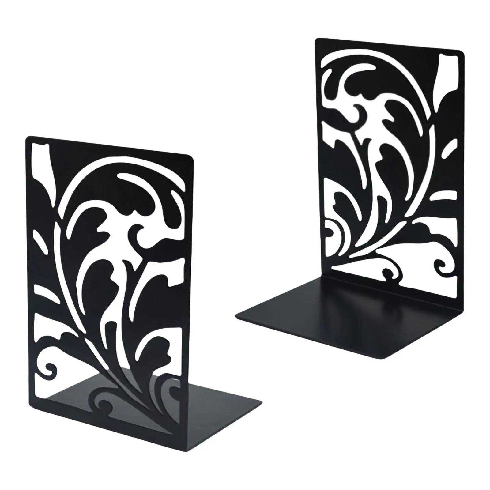 2x Bookshelf Stable Office Supplies Iron Bookend for Shelves Desk Study