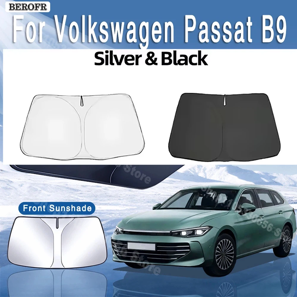

For VW Volkswagen Passat B9 2023 2024 2025 Car Sun Visor Estate Front Windshield Sunshade Insulation Cooling Auto Accessories
