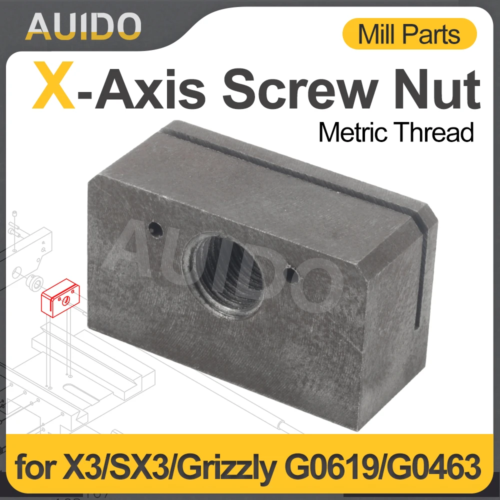 

X-Axis метрический подающий винт, гайка SIEG SX3-179 & X3 & JET JMD-3 & BusyBee CX611 & гризли G0619 & G0463, крестовая свинцовая гайка