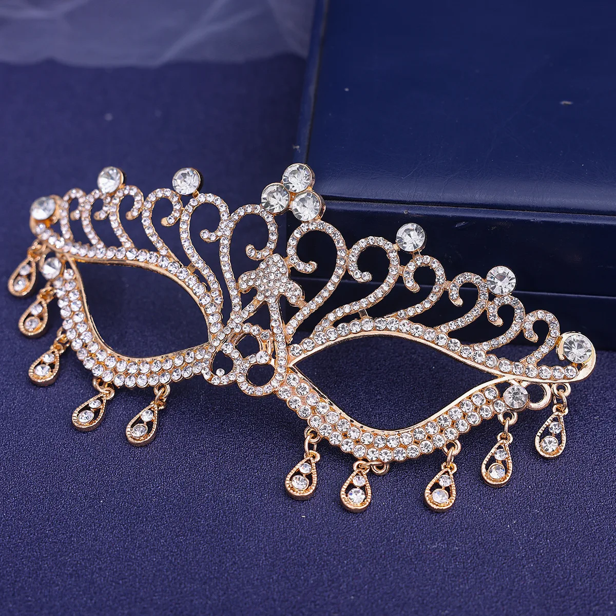 New Bridal Masuqerade Masque Luxury Rhinestone Eye Mask Masque Cover for Men Women Dance Cosplay Party Crystal Face Accessories