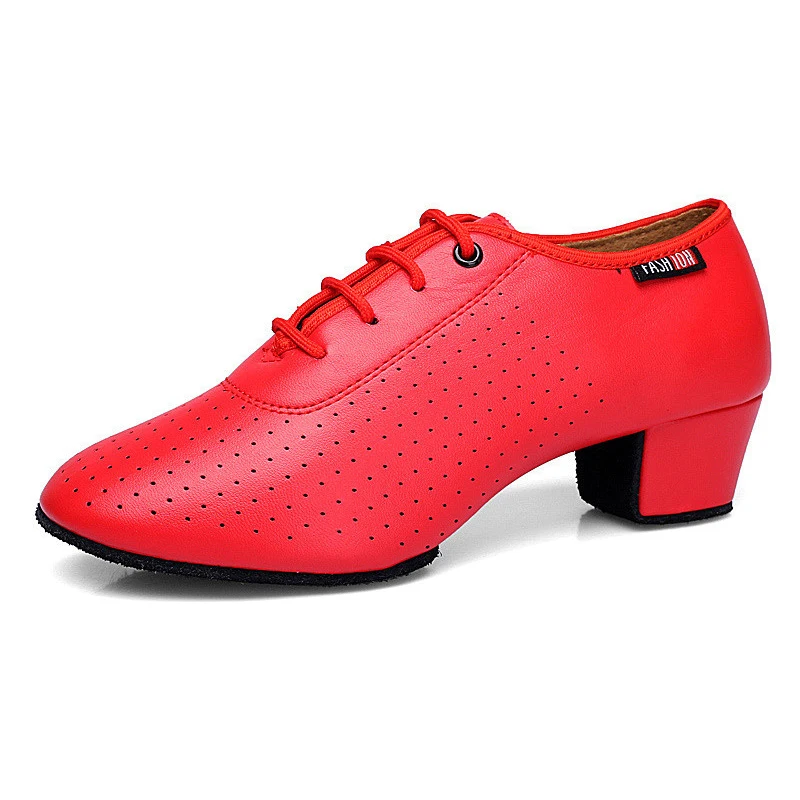 Chaussures de danse latine pour femmes, Jazz, Salle de Rhadulte, Chaussures de salsa, Baskets de tango modernes, Noir, Rouge, Entraînement des enseignants