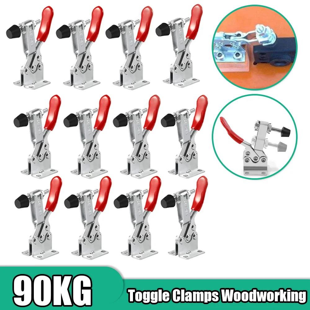 GH-201B Toggle Clamps Woodworking Heavy Duty Quick-Release Clamp Latch Push Pull Foot Workbench Clamping Clamps For Carpentry