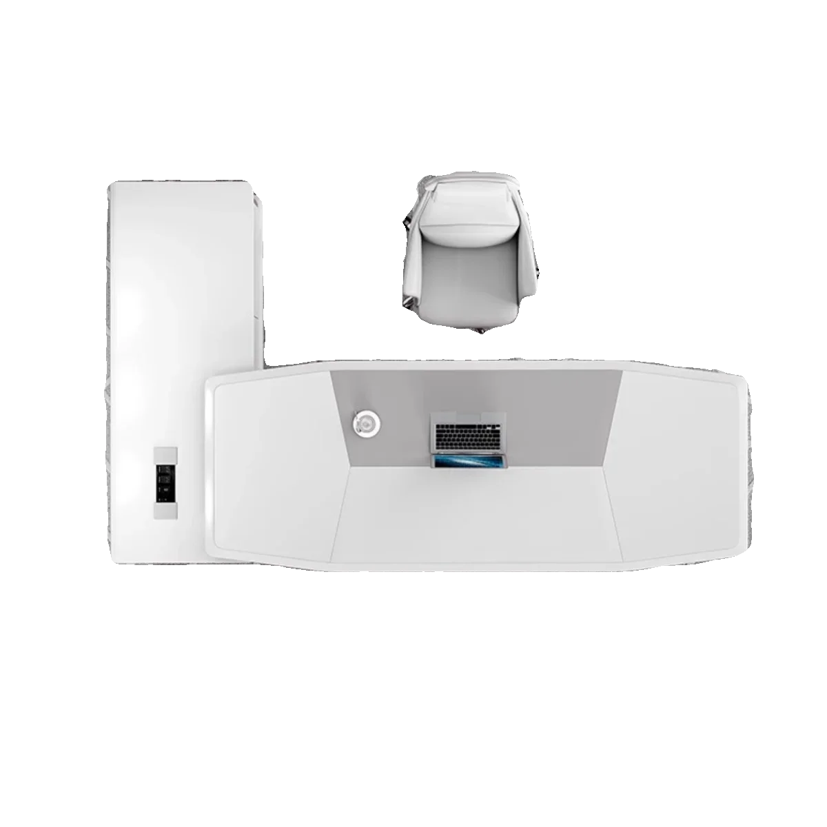 

Light Luxury Large Class Desk, Fashionable Painted White Office Desk, Modern and Minimalist Boss Desk, Chair Cabinet Combination
