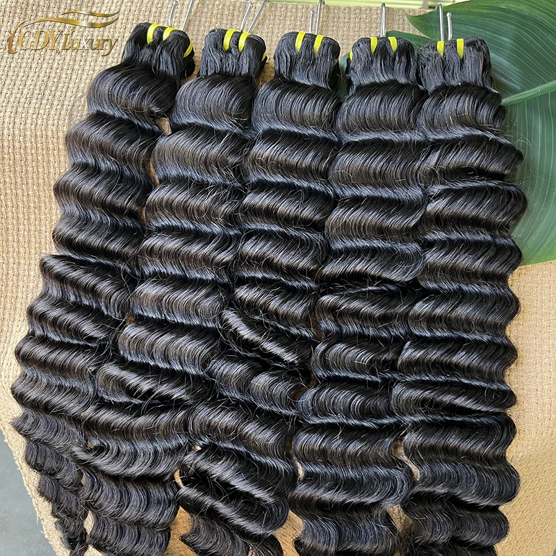 12a não processado virgem cru onda profunda pacotes 100% extensões de cabelo humano tecelagem vietnamita cabelo humano cru pacotes molhados e ondulados