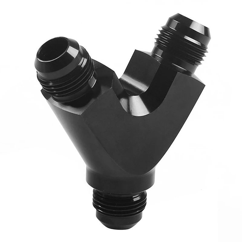 3-Way Y-Block Fitting Adapter AN6 6AN Male To AN6 6AN Male BLACK