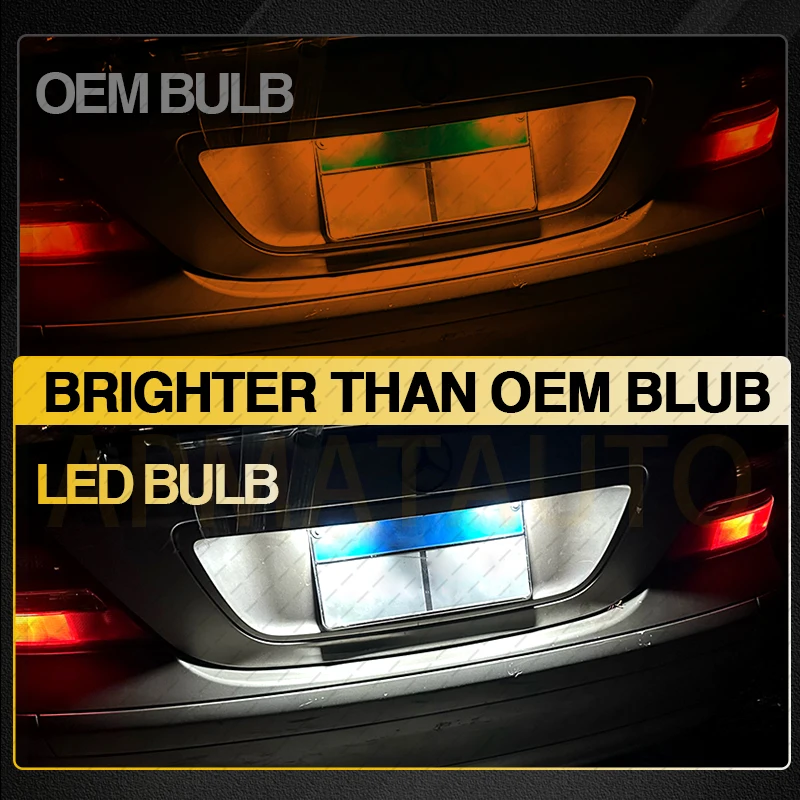 2pcs 12V LED License Plate Light  Bulb No Error Canbus For Mercedes Benz W203 W211 W219 6000k White Number Plate lamp
