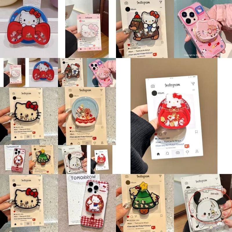 Hallo Kitty Telefon Stehen Nette Frauen Zubehör Weihnachten Baum Spielzeug Puppe Airbag Stehen Desktop Ornament Kawaii Mädchen Geschenk Großhandel