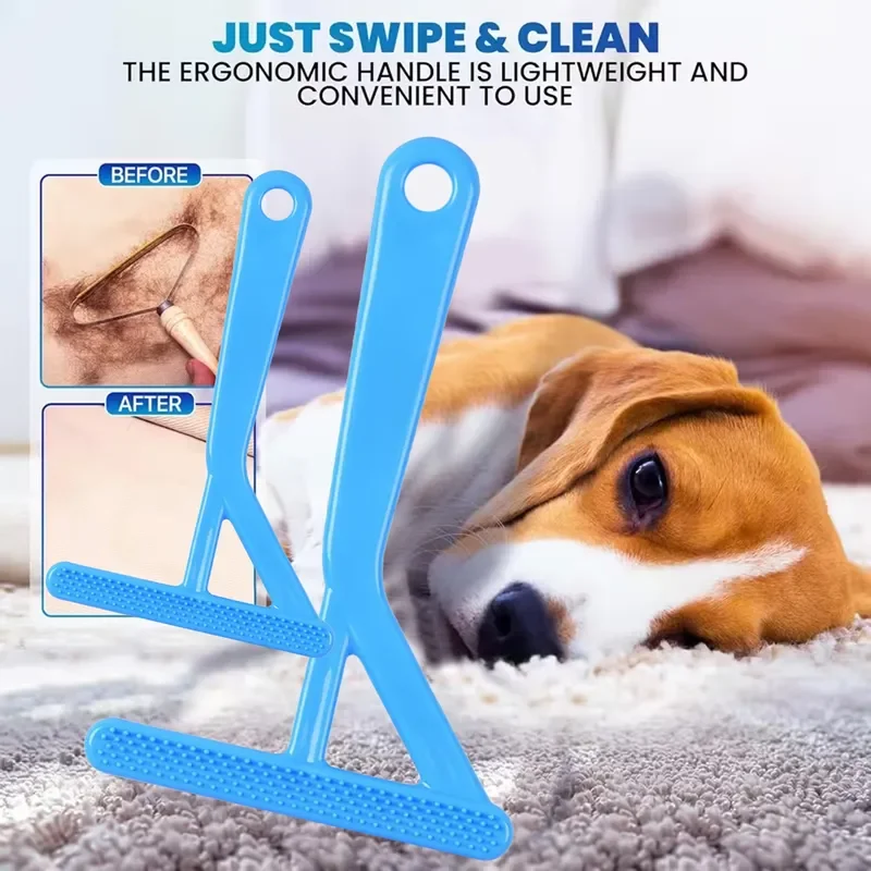 2PCS Pet Hair Remover Grooming Brush for Loose Undercoat Large Coat Carpet Hair Lifter Tool for Animal Fur