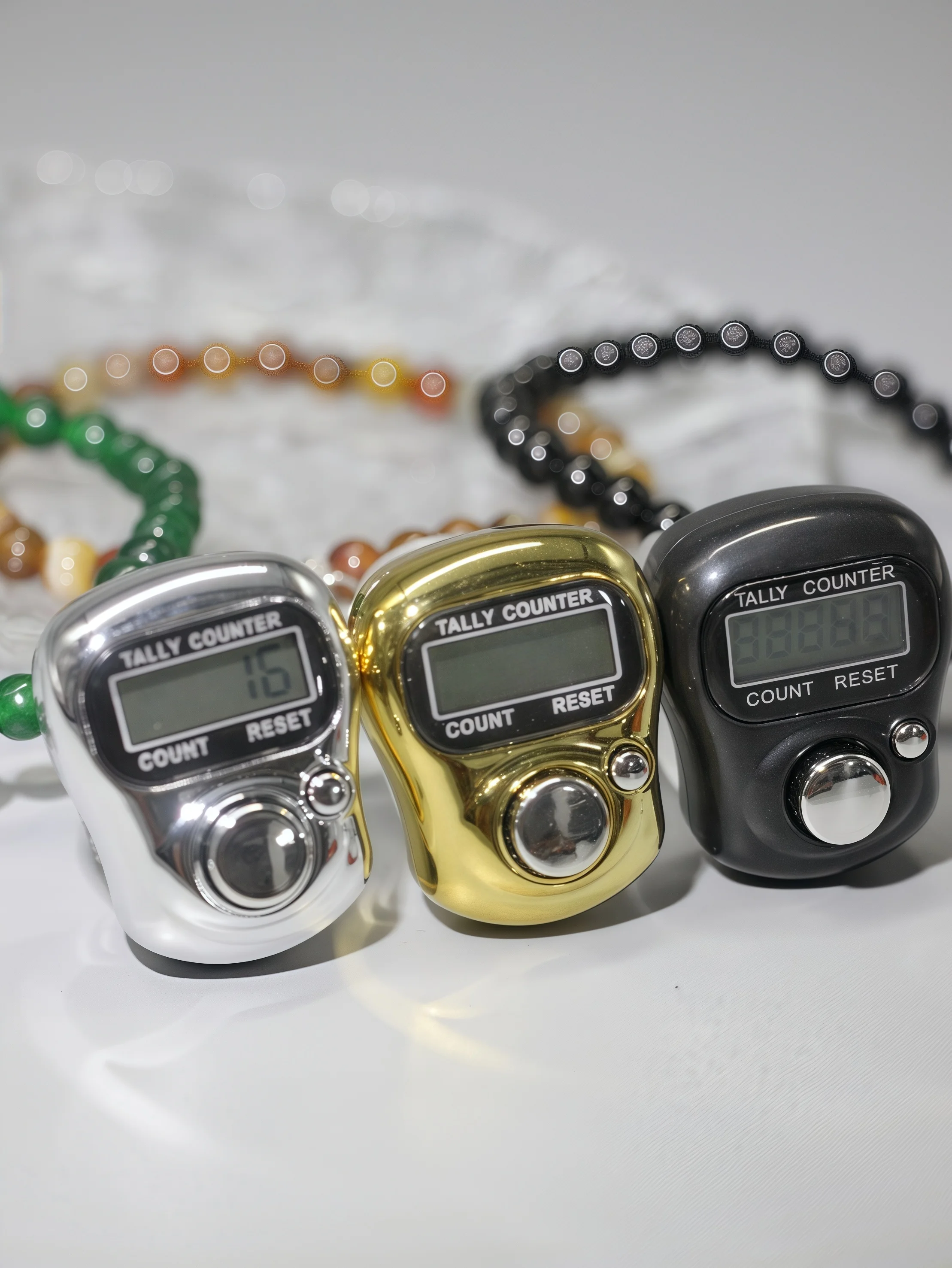 Premium Electronic Tasbih Set, Digital Prayer Counter Ring&Bracelet Gift for Muslim Men Women, Islamic Dhikr Beads for Daily Use