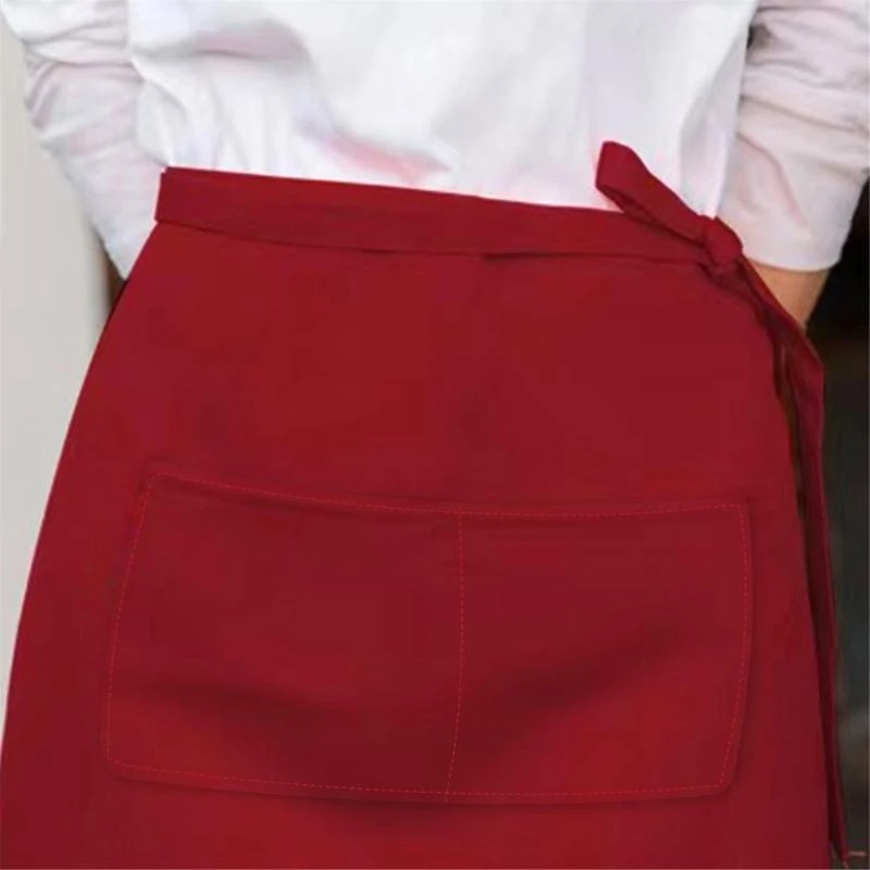39BB Short Half Apron Cooking Aprons Waist Apron Waitress Apron with Pockets Waiter Apron Kitchen Apron for Women Man
