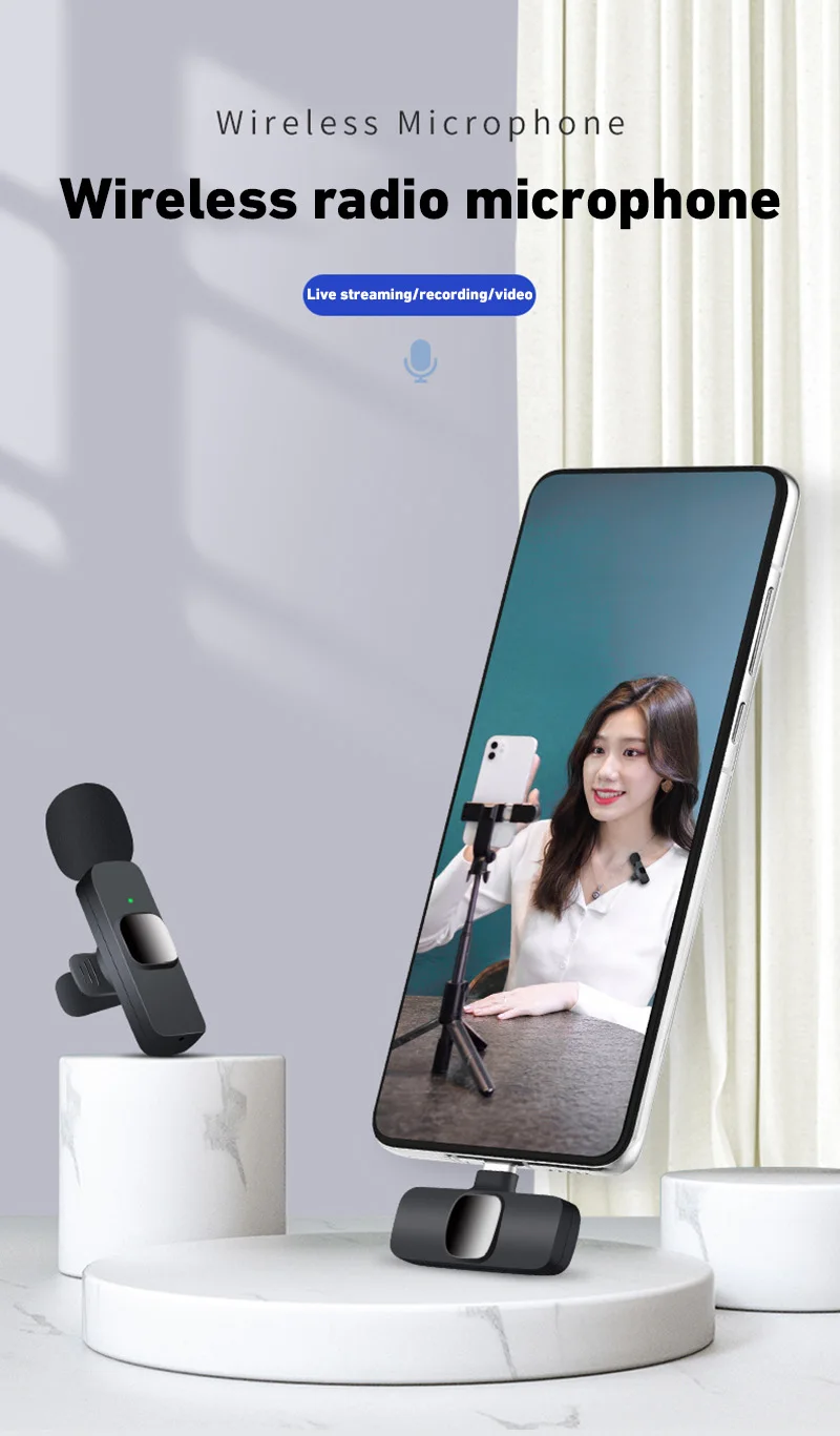 Xiaomi K9 Bluetooth 2.4G Wireless Microphone Portable Audio Video Recording For Iphone Android Outdoor Live Gaming Phone Mic image 6