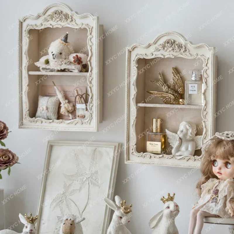 

Classic Decor Shelf Italian Style Retro Shelf Resin Relief Hanging Cabinet for Elegant Multi-Layered Storage