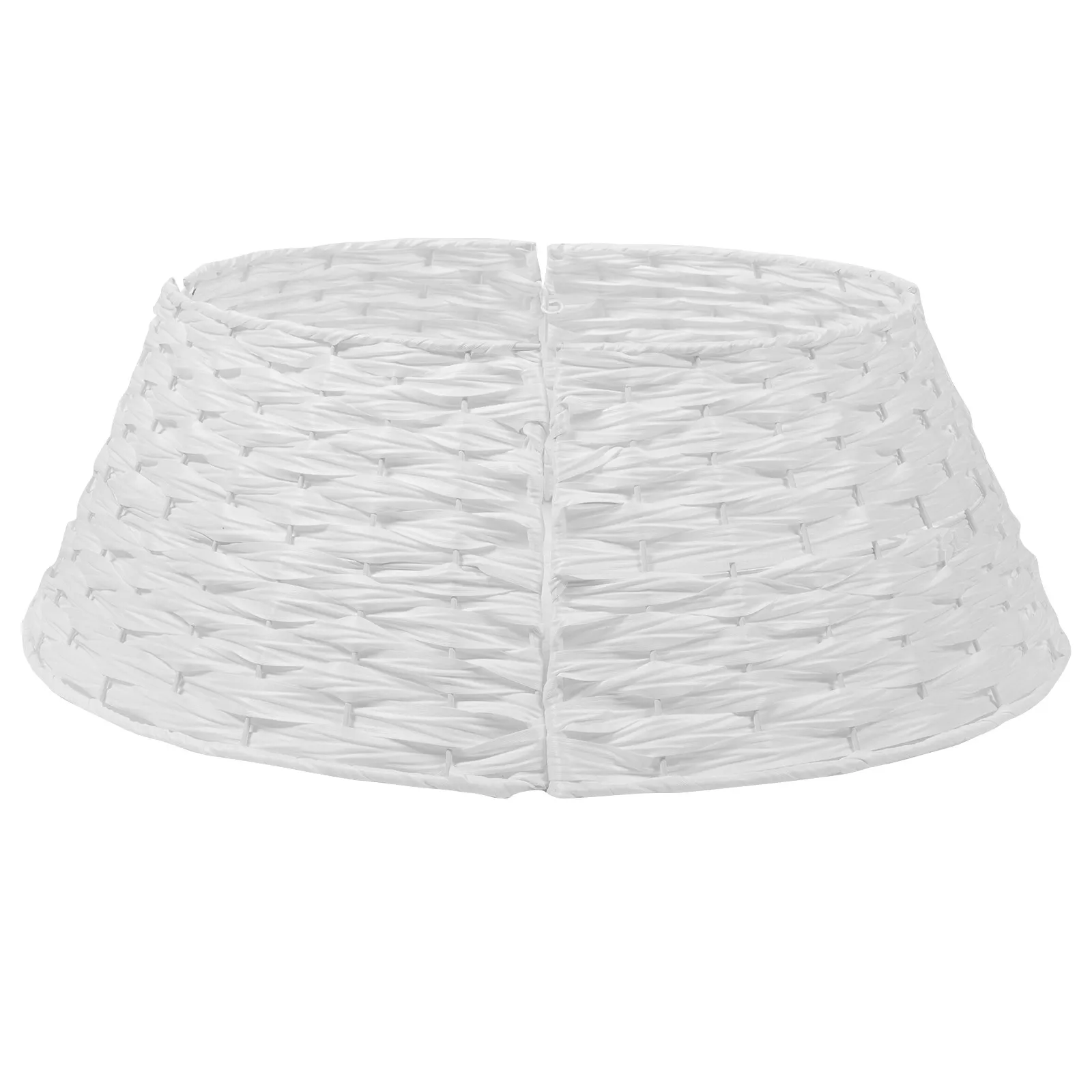 

Plastic Christmas Tree Skirt Collar Woven Texture Rustic Style Tree Base Ring for Home Bar Hotel Supermarket Xmas Decorations
