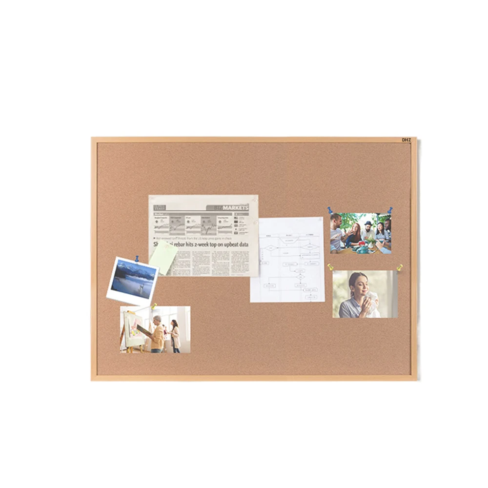 DHZ Bulletin boards, Cork Bulletin Board, 17 x 23 Inches, Light Birch Wood Frame