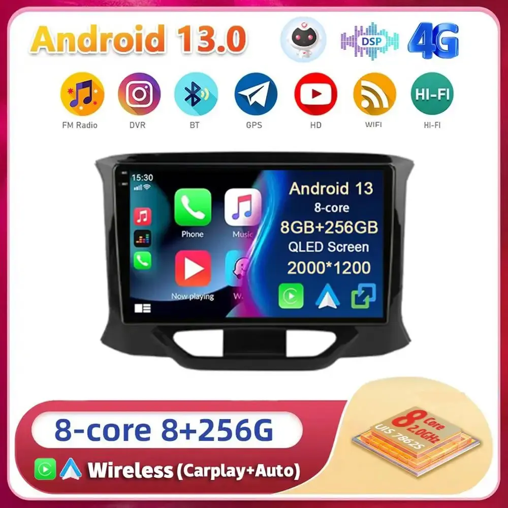 

Android 13 Car Radio for LADA X Ray Xray 2015 2016 2017 2018 2019 Multimedia Player Navigation GPS Carplay Autoradio Stereo DSP