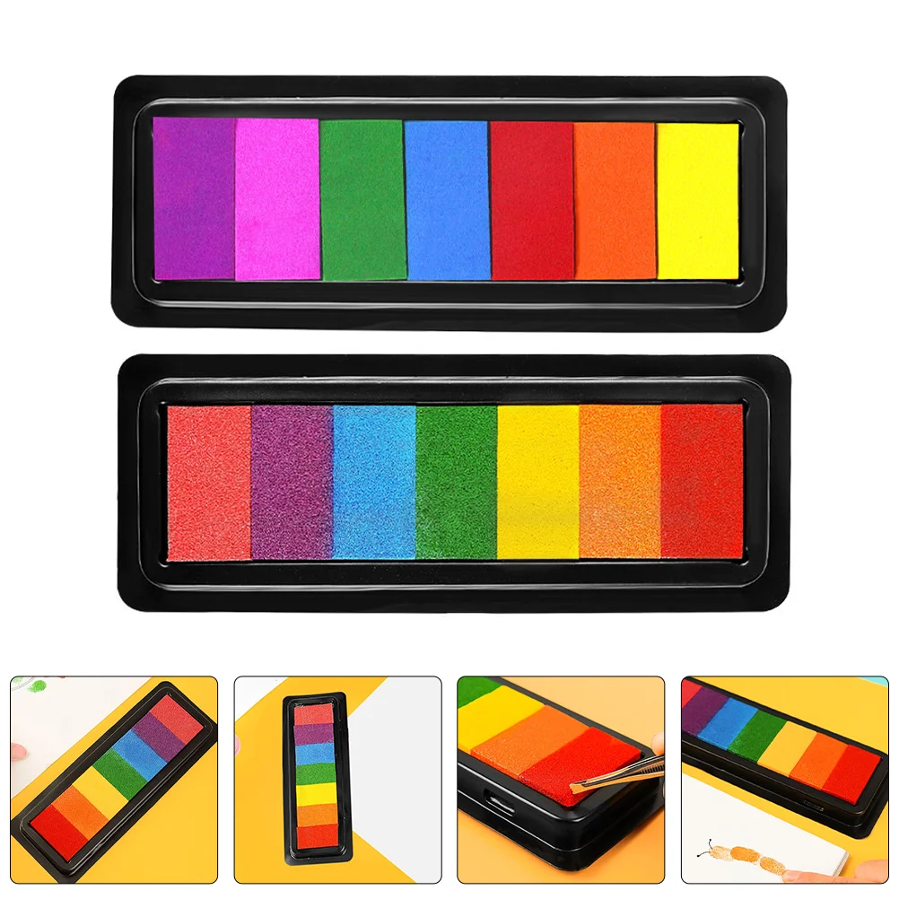 2 قطعة لوحة الحبر المجلات Stamps DIY بها بنفسك الحرفية اللوحة للأطفال الأطفال الصباغ فنجر الطباعة حساب سكرابوكينغ منصات
