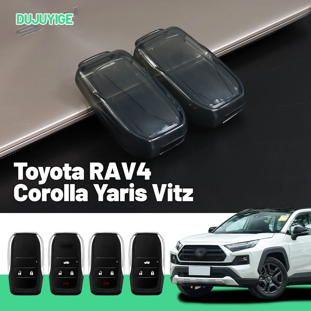 

Clear TPU Car Key Case For Toyota RAV4 Corolla Yaris Vitz Camry Avalon Key Fob Cover Protector Shell Auto Accessories