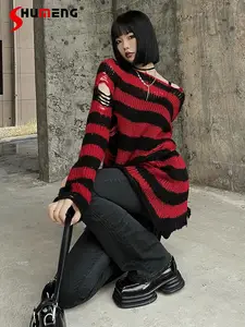 Red Black Striped Sweater Free and Faster Shipping on AliExpress