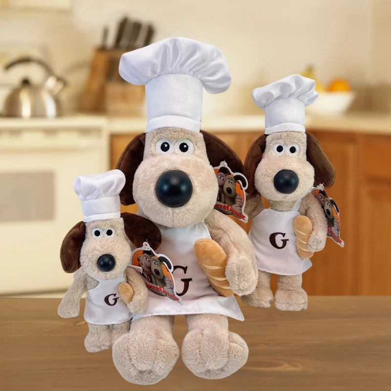 Gromit Plush Wallace Toys Chef Style Anime Puppy Stuffed Doll Kawaii Bag Pendant Key Chain Cartoon Anime Plush Toy For Kids Gift