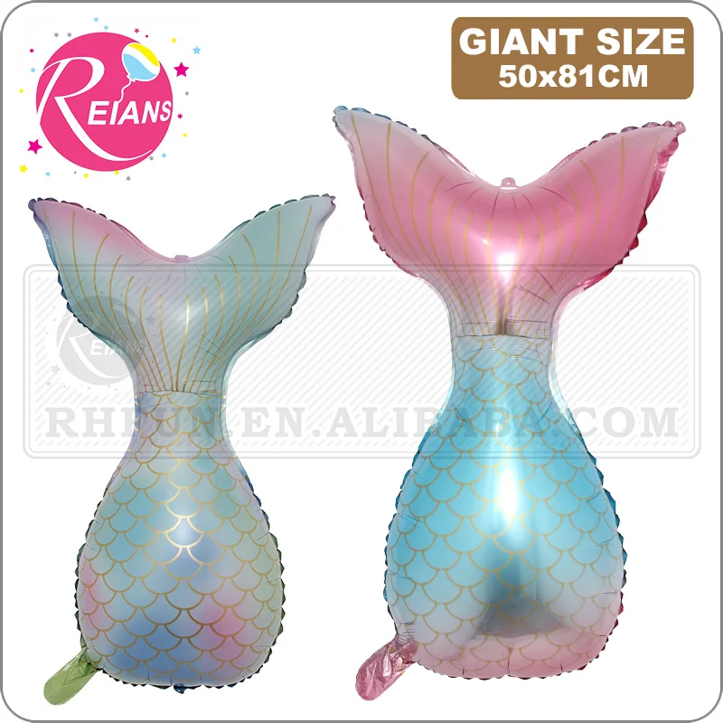 Summer Mermaid Tail Aluminum Foil Balloon Ocean Theme Party Decoration Children Birthday Party Aluminum Foil Balloon Baby Shower