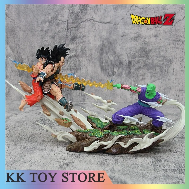 20cm Anime Dragon Ball Super Saiyan GK Bick Wukong VS Latiz Statue Scene Model Handmade Trendy Toy Action Figures Doll Ornament