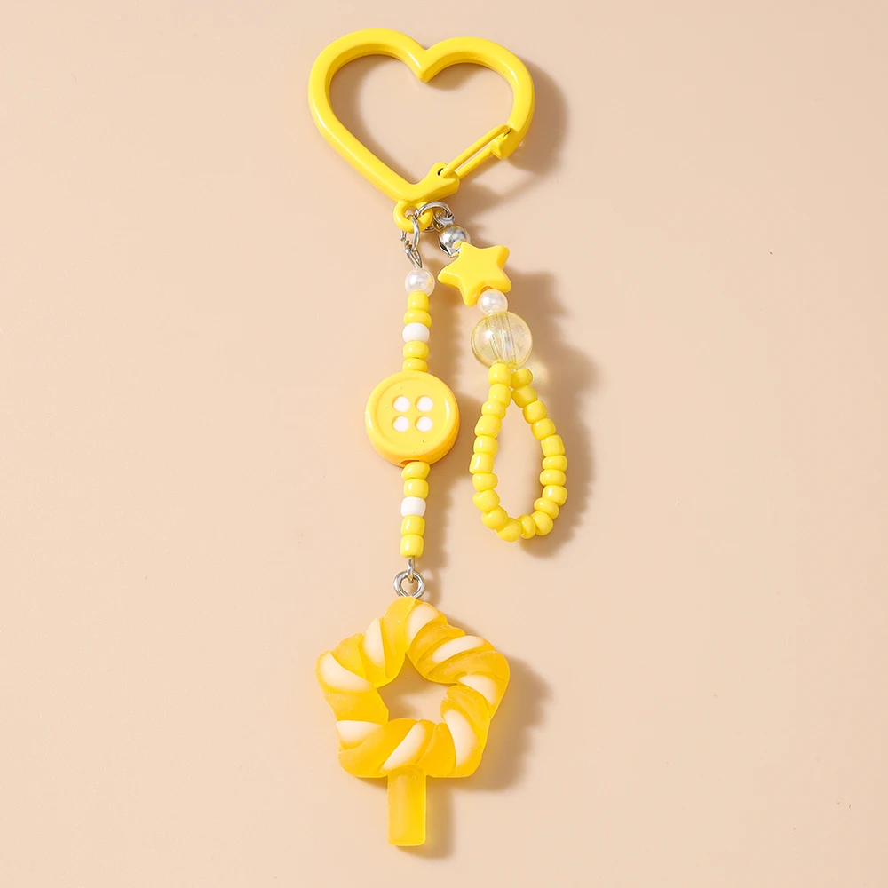 Pretty Resin Candy Lollipop Keychain, Juice Pendant