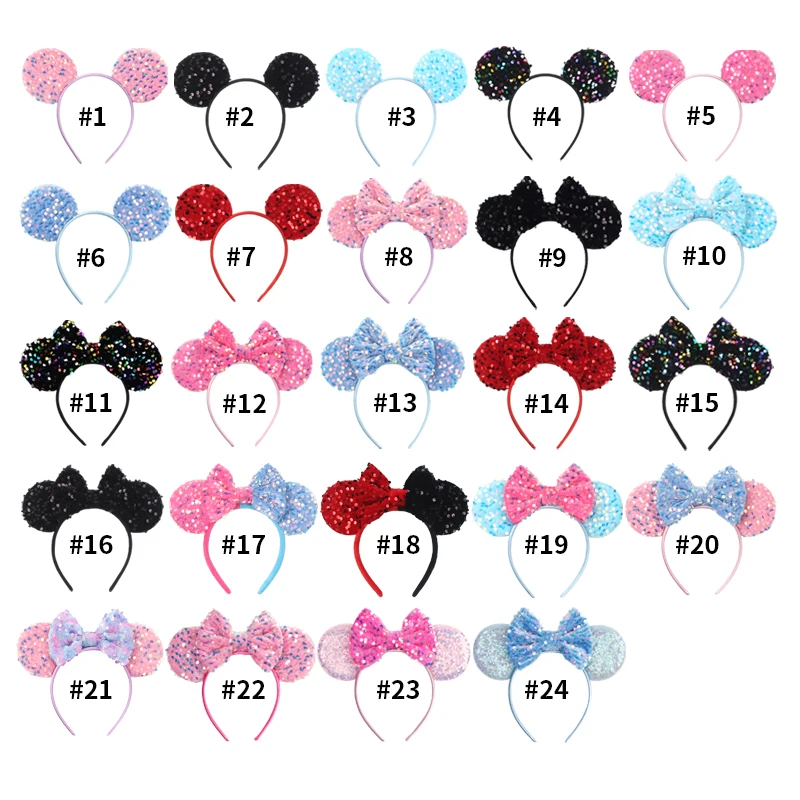 HEROCROSS Niedliches Haarband mit Mausohren für Erwachsene, buntes Haarband mit Schuppenmuster und Pailletten, Haaraccessoires für Damen, Kinder, Mädchen, Partygeschenke. – Detail 3