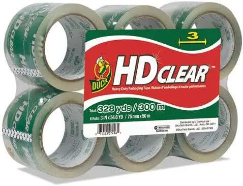 

- Heavy-Duty Carton Packaging Tape, 3" x 55yds, Clear - 6/Pack