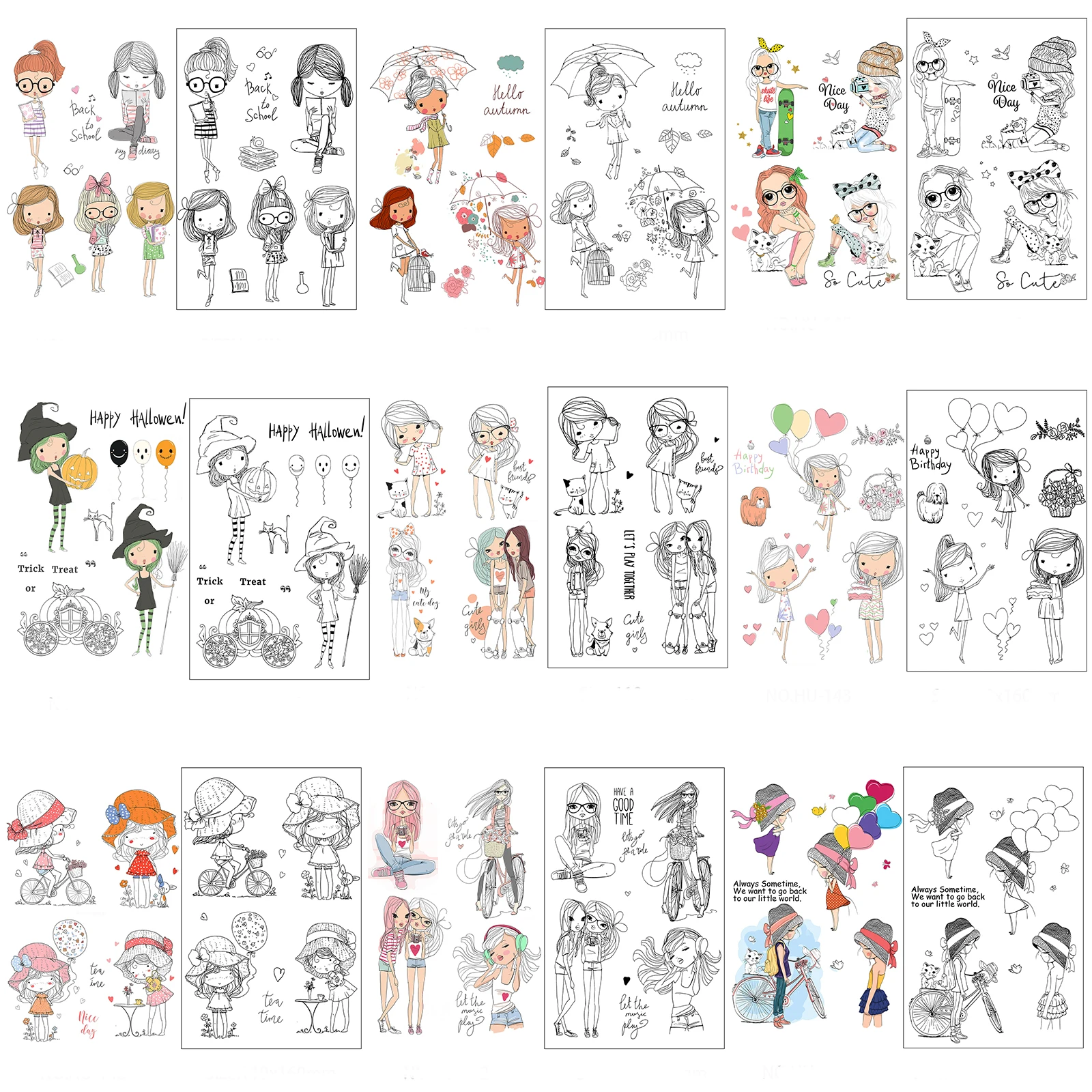 

Cute Girls | Friendship | Sports | Clear Stamps and Cutting Dies For DIY Scrapbooking/Card Making/Album Decorative Fun Crafts
