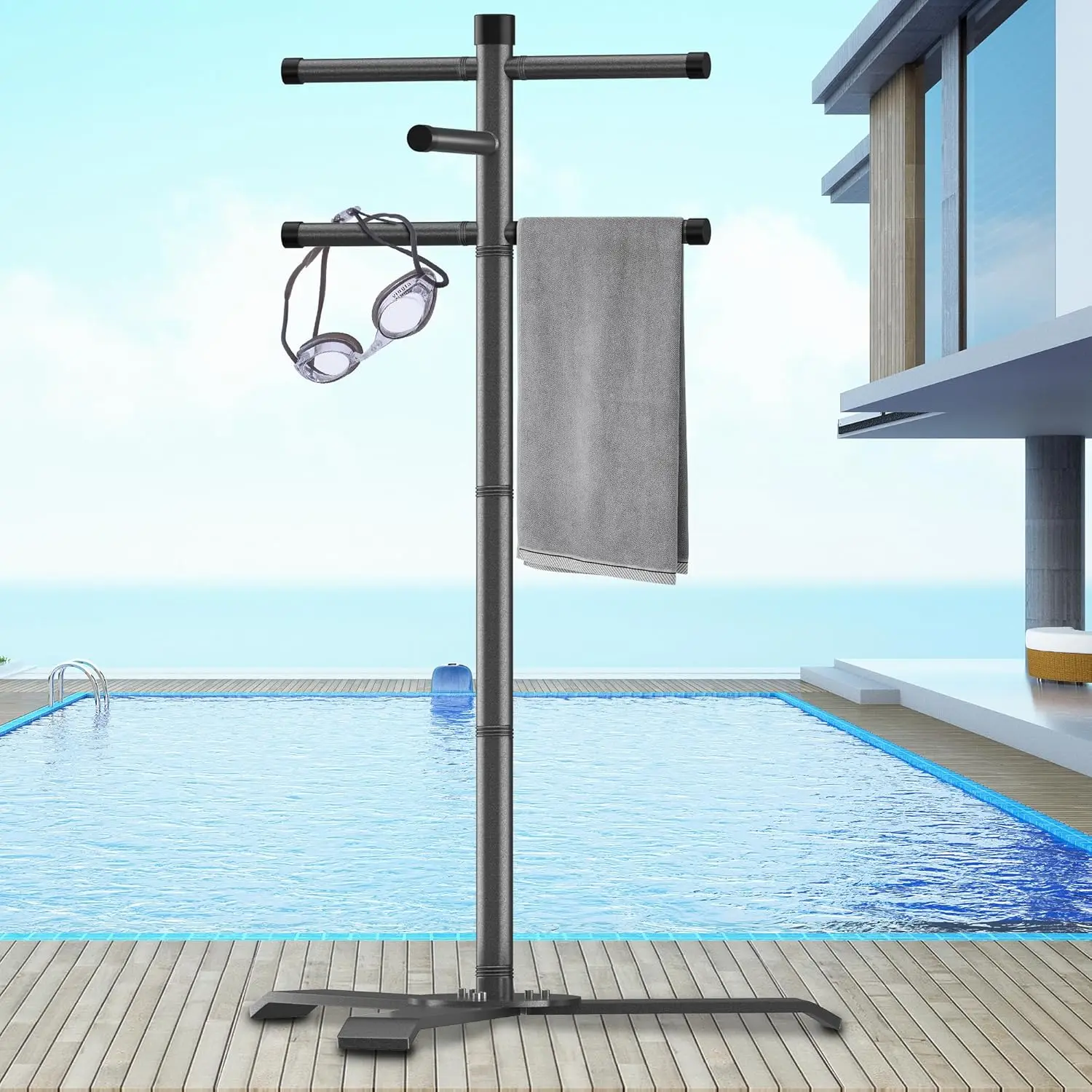 Heavy Duty Free Standing Pool Towel Rack