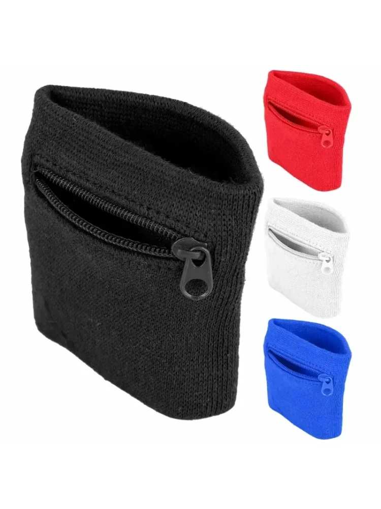 Unisex Wristband Coin Key Storage Zipper Pocket Sports Wrist Wallet Fitness Running Basketball Wrist Sheath Wrist Brace