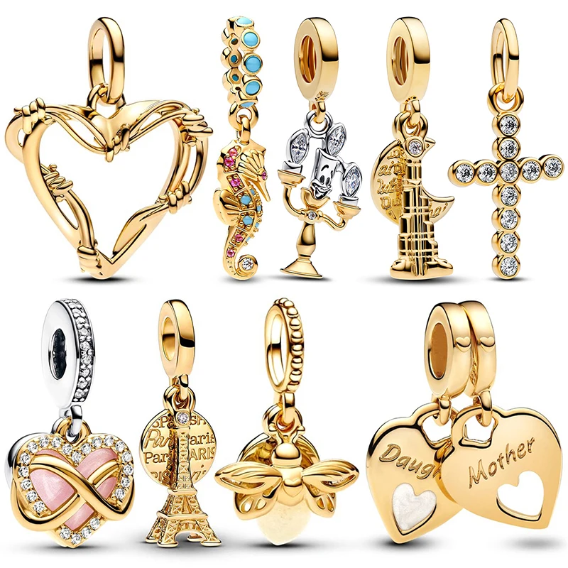 

Charm 925 Originales Rose Gold Pendant Bead Fits Bracelets Bangle Necklace For Charms Silver 925 Woman Luxury DIY Jewelry Making