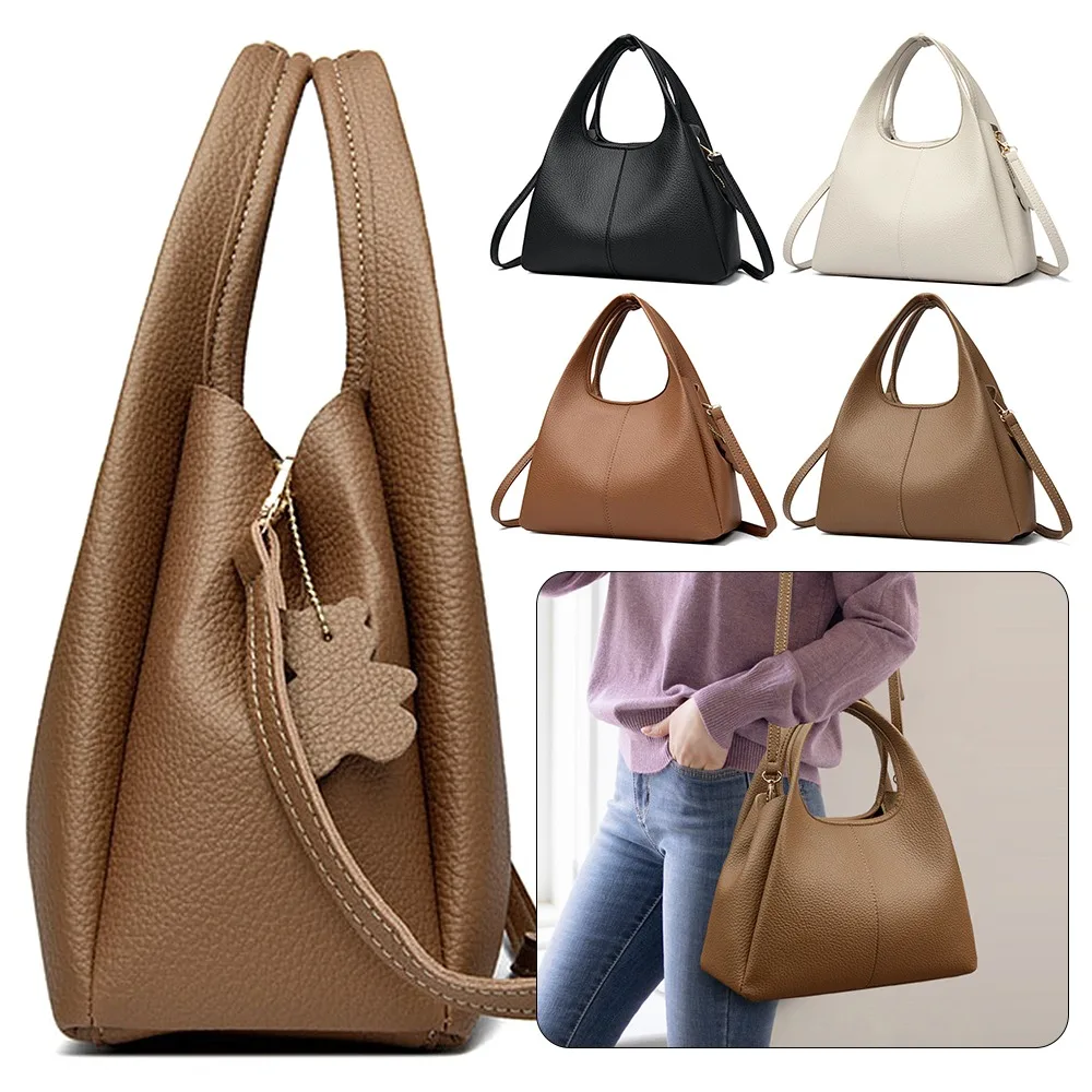 

Large Capacity Luxury Handbag Solid Color Soft Shoulder Bag PU Leather Crossbody Bag