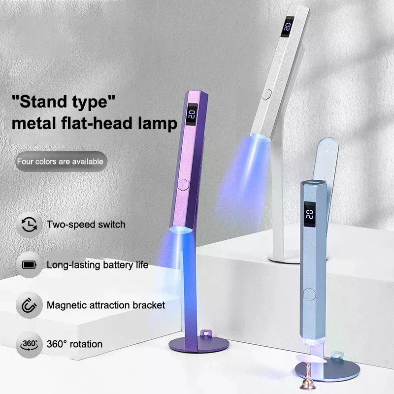 미니 휴대용 UV LED 램프 네일용 휴대용 충전식 젤 폴리쉬 경화기 디스플레이 포함 매니큐어 기계