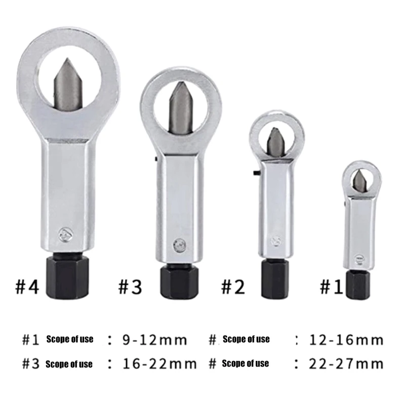 전문 너트 추출기, 스플리터 리무버 도구 세트용 녹슨 너트 브레이커, 9-27mm