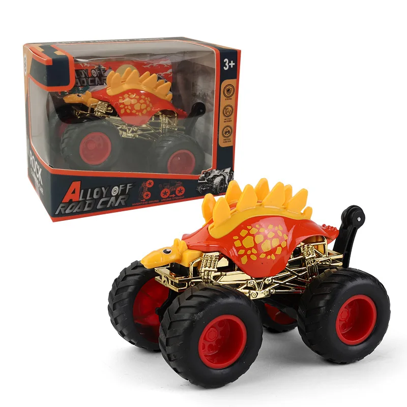 

Dinosaur Toy Car Inertia Tyrannosaurus Triceratops Four-wheel Vehicle Big Bike Toy Model Alloy Plastic